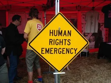 Image: Human Rights Emergency sign