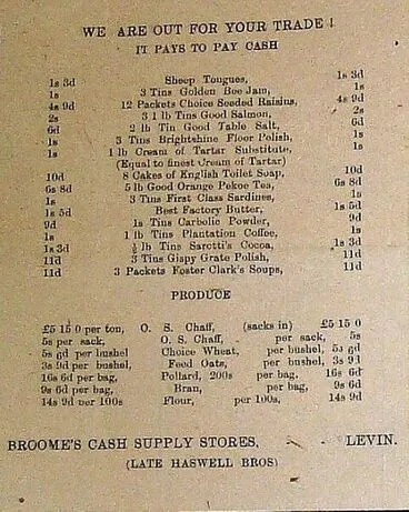 Image: 1916 Broome's Cash Supply Stores (late Haswell Bros.)