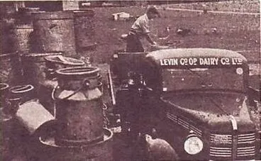 Image: Levin Dairy Co milk cans 1949