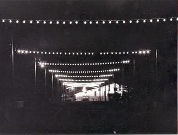 Image: Exterior - strings of lights, Electricity Exhibition 1972