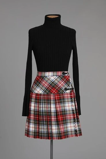 Image: Tartan skirt with buckle detail