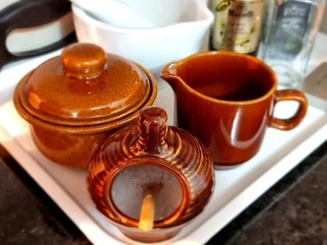 Image: Three pieces of Crown Lynn kitchenware