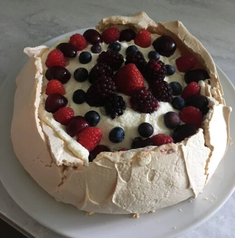 Image: An example of a homemade pavlova 