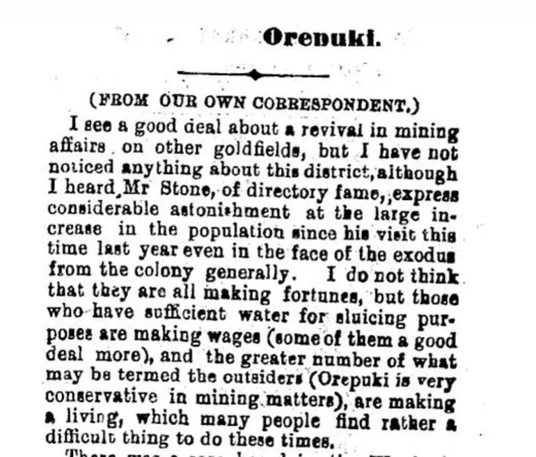Image: Papers Past Orepuki conservative in mining matters