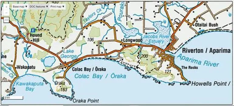 Image: Long Hilly (Round Hill) Walking Track Map