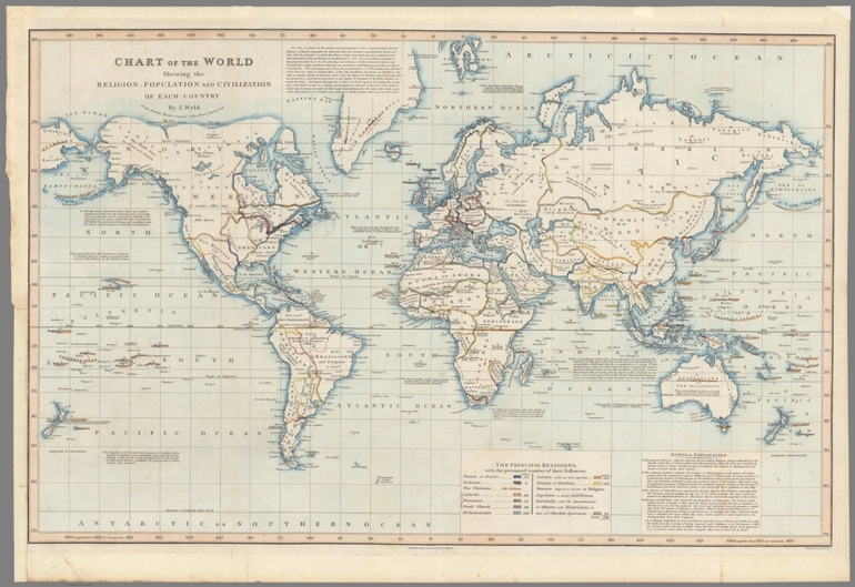Image: Chart of the World Shewing the Religion, Population and Civilization of Each Country.