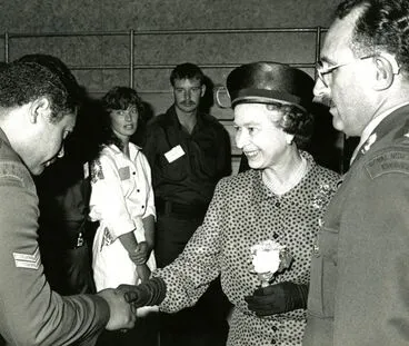 Image: Queen Elizabeth II at Linton Army Camp