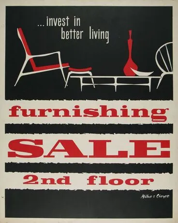 Image: Milne and Choyce advertising poster for a Furnishing Sale