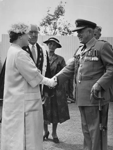 Image: The Queen Mother meeting Group Captain C A Turner
