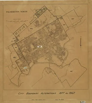 Image: Palmerston North City Boundary alterations 1877 to 1967