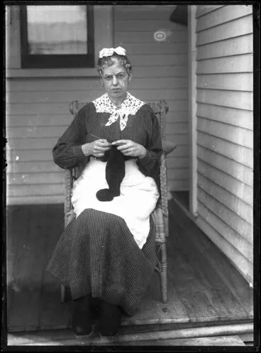 Image: Unidentified Knitting Woman