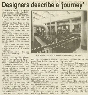 Image: Newspaper article on design of new Palmerston North City Library