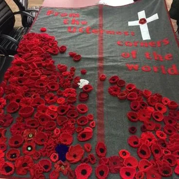 Image: ANZAC Quilt created at the Palmerston North City Library, 2017.