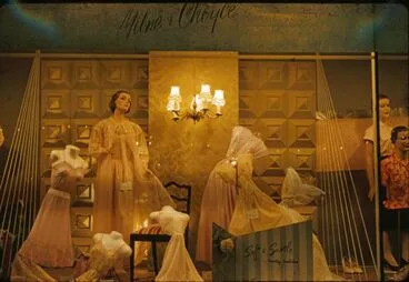 Image: Milne and Choyce window display of women’s petticoats and nightwear