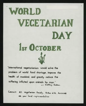 Image: World Vegetarian Day poster