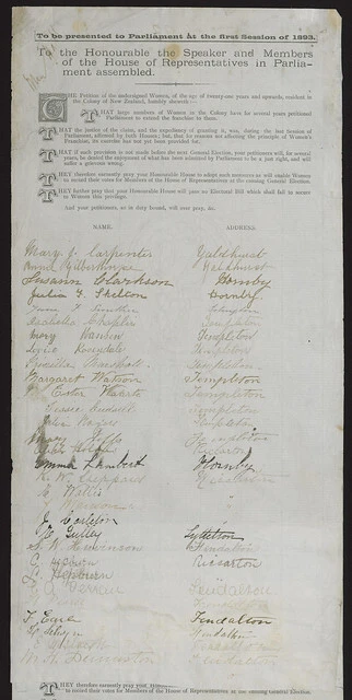 Women's suffrage 1893 Image: Women's suffrage 1893