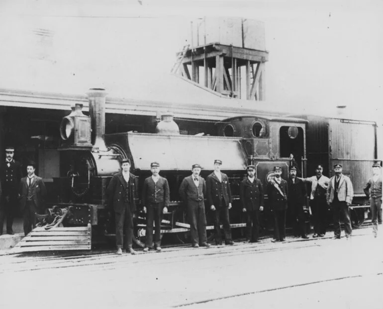 Image: Hastings Railway Staff With F Class Locomotive