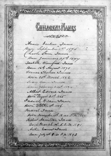 Innes Family Bible Image: Innes Family Bible