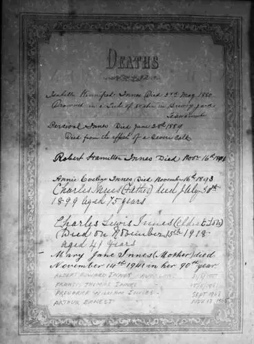 Innes Family Bible Image: Innes Family Bible