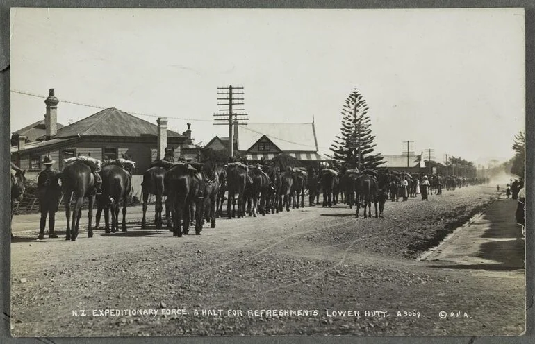 Image: N.Z. Expeditionary Force. A Halt for Refreshments, Lower Hutt.