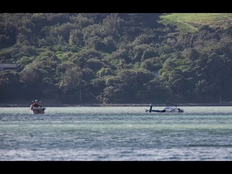 Image: Helicopter crashes into inlet near Porirua