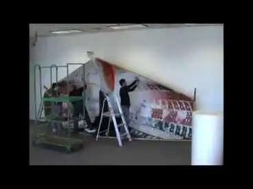 Image: Dismantling of Cliff Whiting Maori Battalion art work at Archives New Zealand