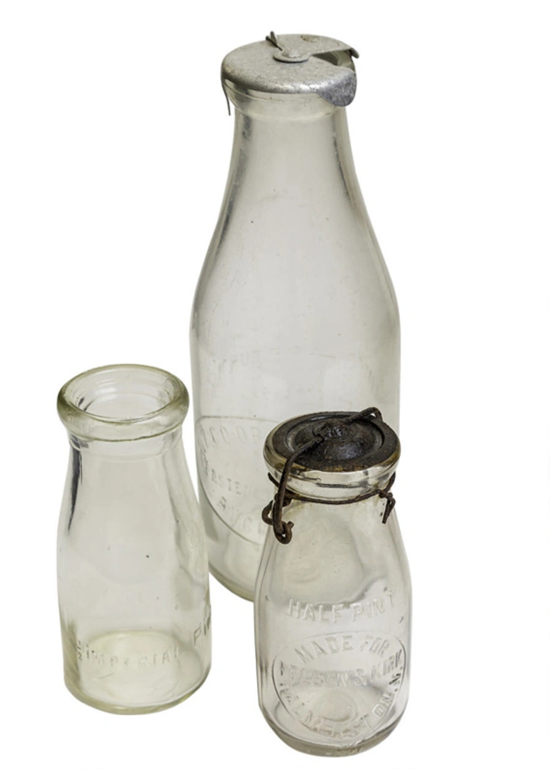 Image: Milk and Cream bottles x 3