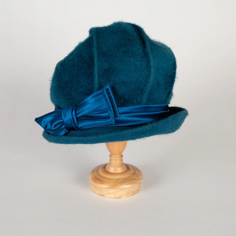 Image: Hat, Teal Velour Wool