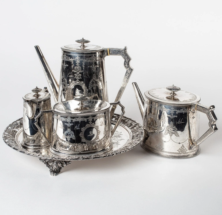Image: Tea and Coffee Service, with Salver presented to Dr J A R Menzies 1875