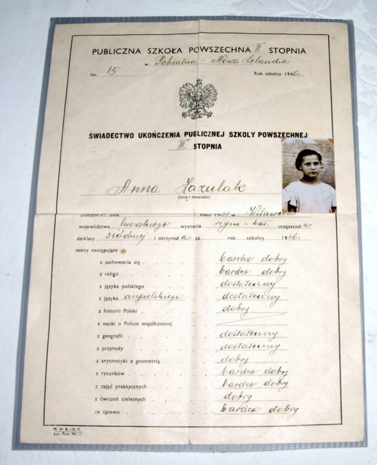Image: Document - Polish School Report Certificate
