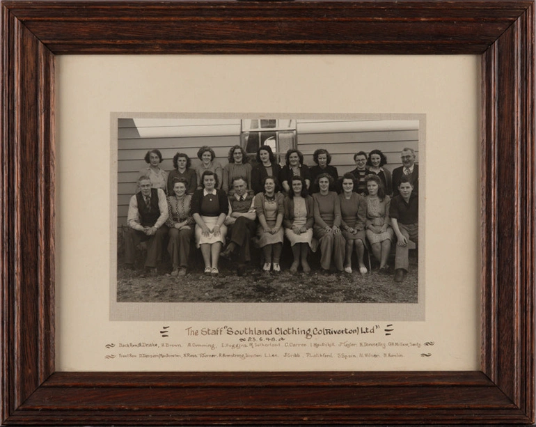 Image: Framed photograph, Staff, Southland Clothing Company