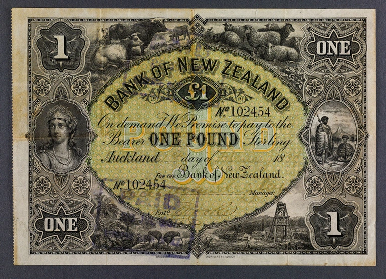 Image: Bank of New Zealand 1881 One Pound