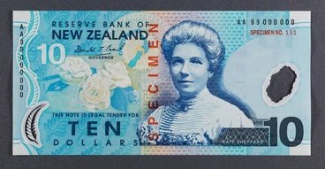 Reserve Bank of New Zealand 2000 Ten Dollars Sixth Series Image: Reserve Bank of New Zealand 2000 Ten Dollars Sixth Series