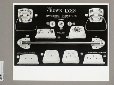 Image: Photograph - Advertisement for Crown Lynn 'bathroom furniture'