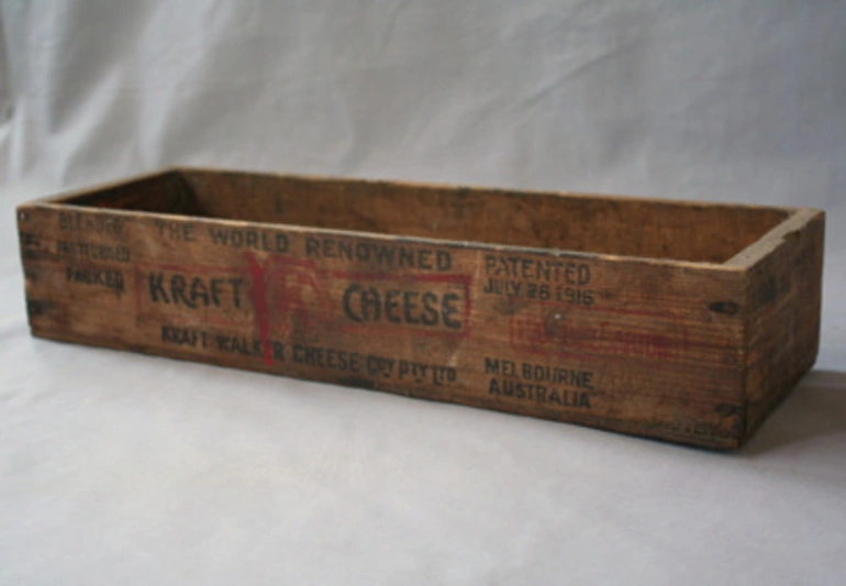 Image: Box, wood, made by Kraft Walker Cheese Company Pty. Ltd