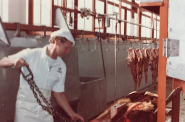 Image: Photograph [Beef Slaughterhouse, Mataura Freezing Works]