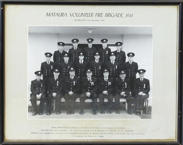 Image: Photograph, framed [Mataura Volunteer Fire Brigade, 1961]
