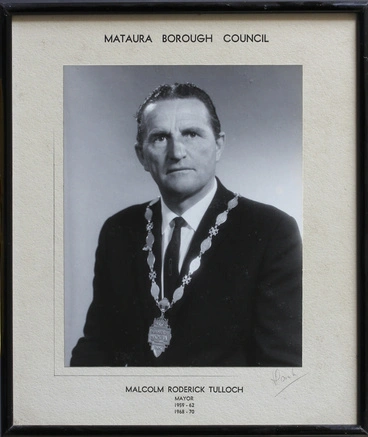 Image: Photograph, framed [Mataura Borough Council Mayor, Mr Mac Tulloch]