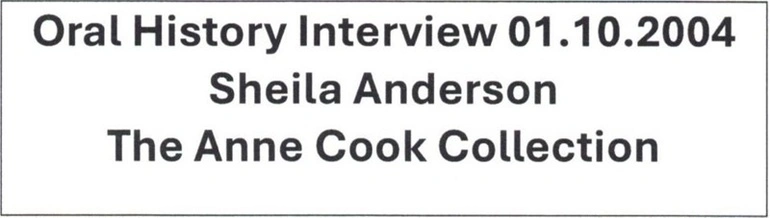 Image: Oral history - Sheila Anderson