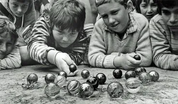 Image: Parkvale School Unknown Year Boys Playing Marbles