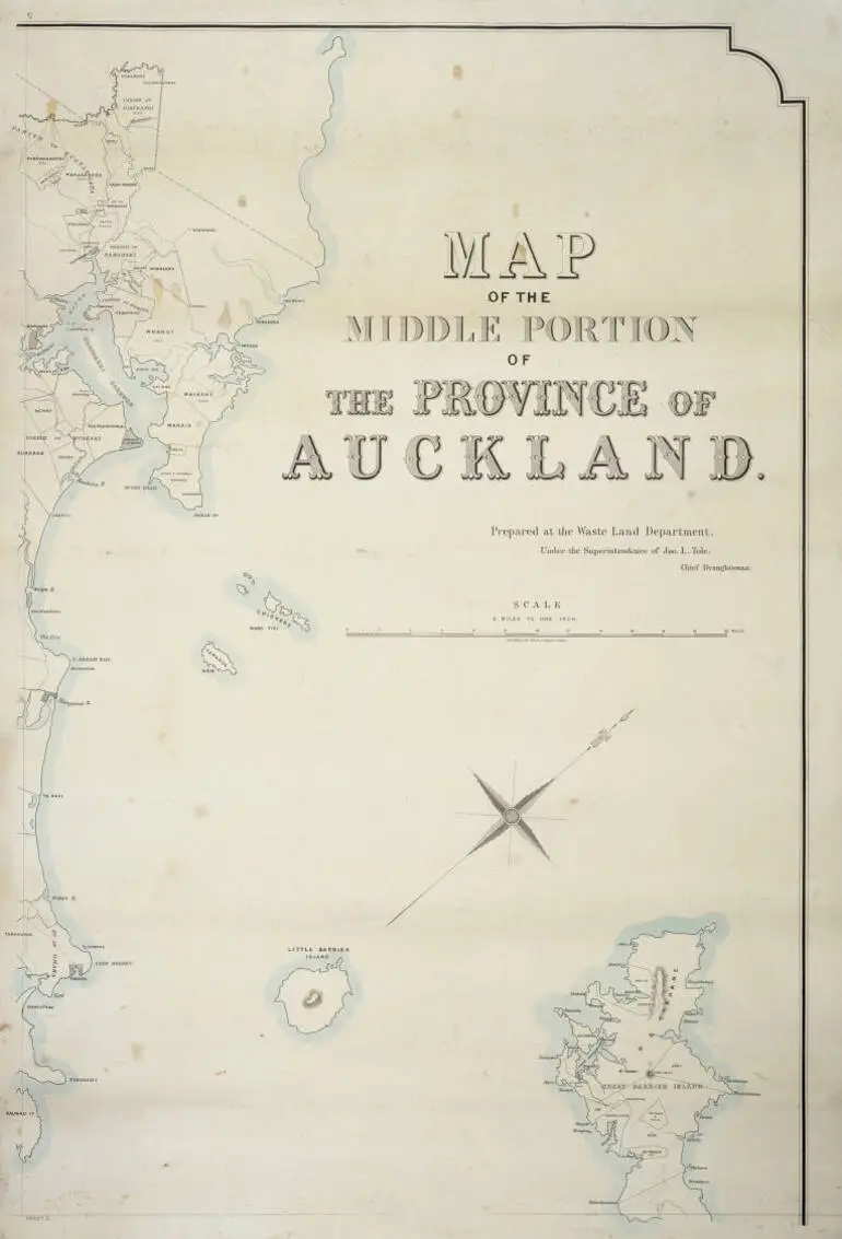 Image: Map of the middle portion of the province of Auckland.