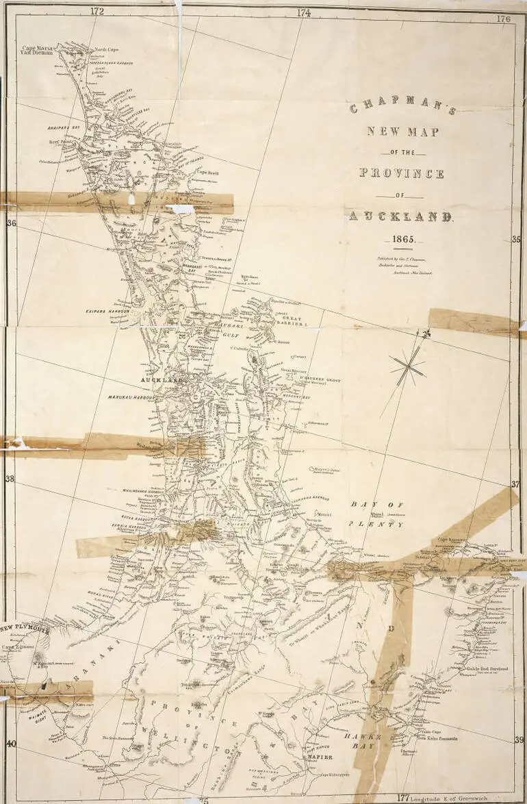 Image: Chapman's new map of the Province of Auckland, 1865