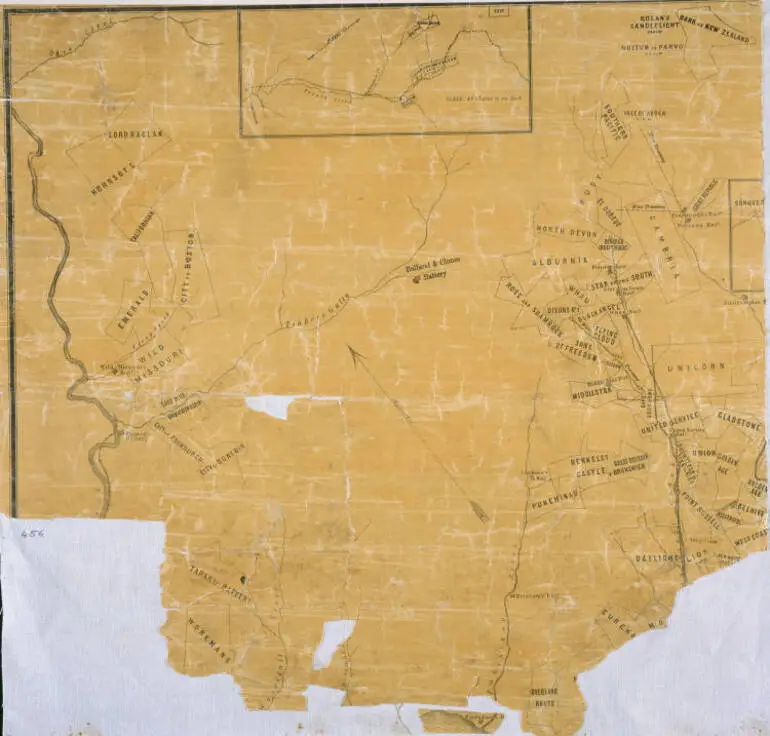 Image: Hauraki goldfield; shewing ground held under lease by the various Gold Mining Companies.