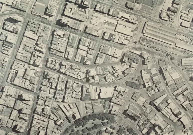 Image: Aerial photograph taken above Albert Park in Auckland