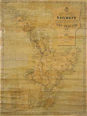 Image: Map showing railways, North Island, New Zealand