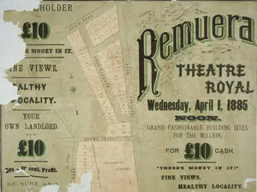 Image: Remuera; at theatre Royal, Wednesday, April 1, 1885, noon.