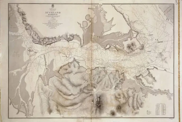 Image: Auckland Harbour, surveyed by Captn. J. L. Stokes, Commr. B. Drury, R.N. and the officers of H.M.S. Acheron & Pandora, 1848-55