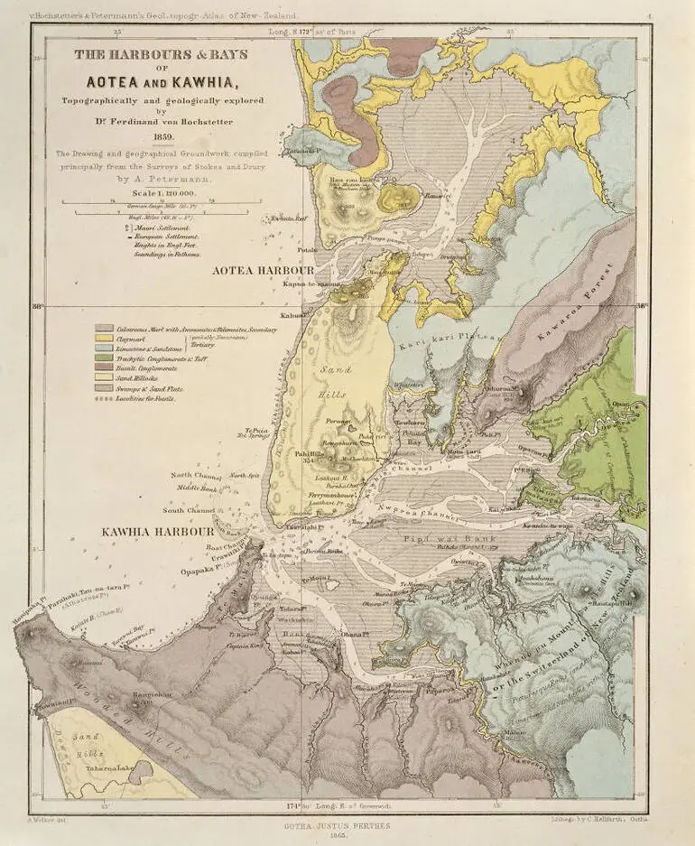 Image: The harbours and bays of Aotea and Kawhia, topographically and geologically explored by Dr Ferdinand von Hochstetter 1859