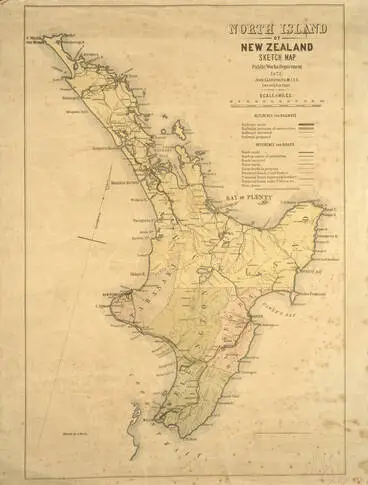 Image: North Island of New Zealand sketch map