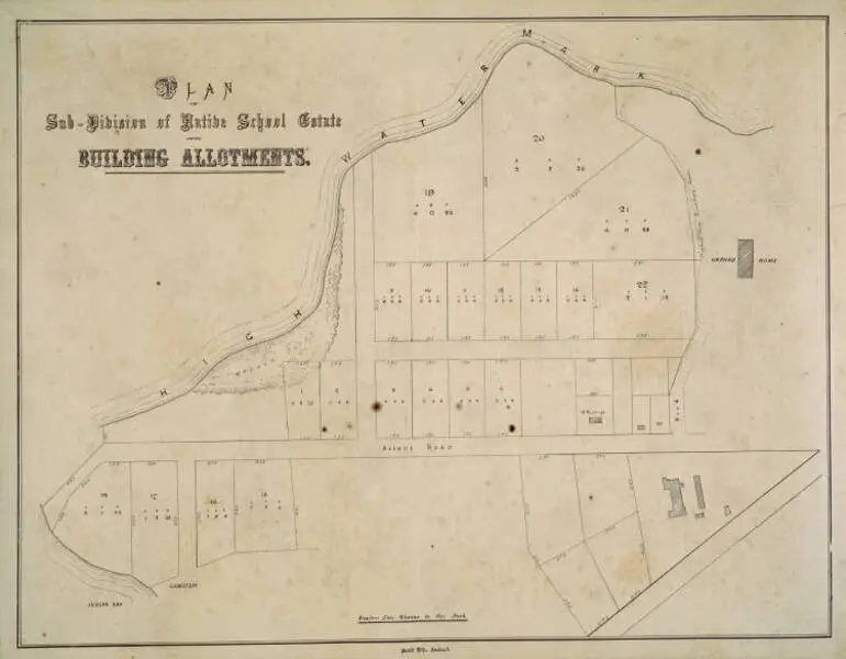 Image: Plan of sub-division of native school estate into building allotments.